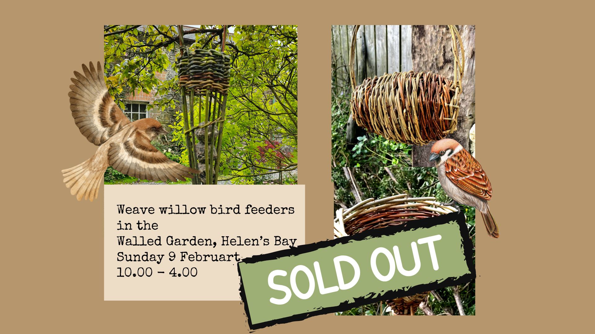 Weave Willow Birdfeeders in the Walled Garden