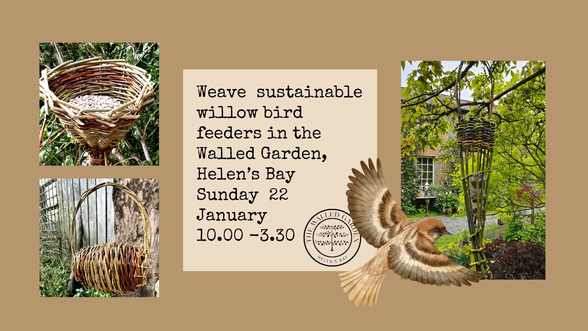 Weave Sustainable Willow Birdfeeders in the Walled Garden